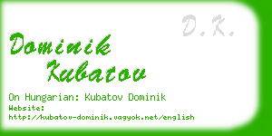 dominik kubatov business card